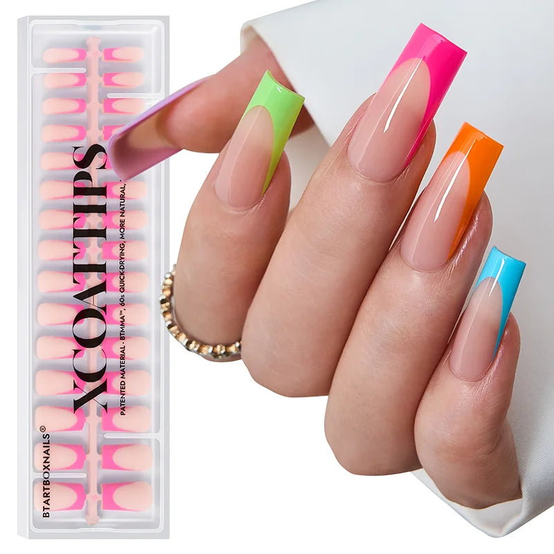 Long Square Brighter Pastel Tips